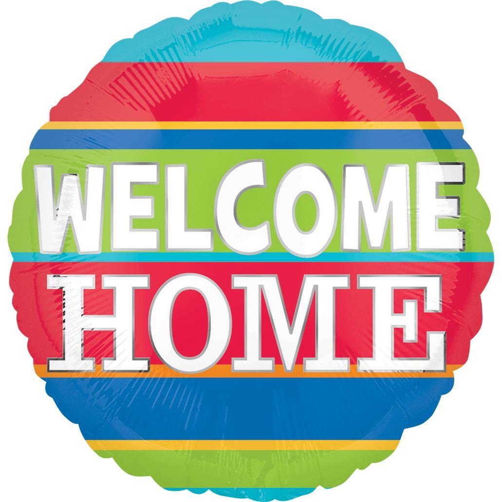 Welcome Home Colorful Stripes Balloon 18in Balloons & Streamers - Party Centre - Party Centre