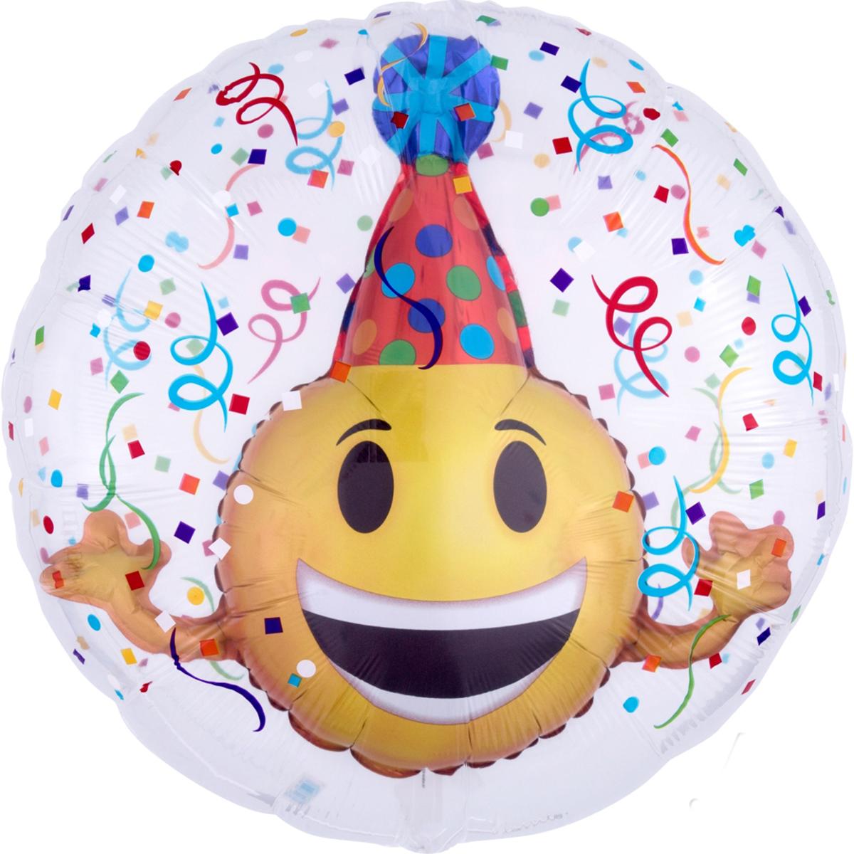 Emoticon Party Hat Insider Balloon 60cm Balloons & Streamers - Party Centre - Party Centre