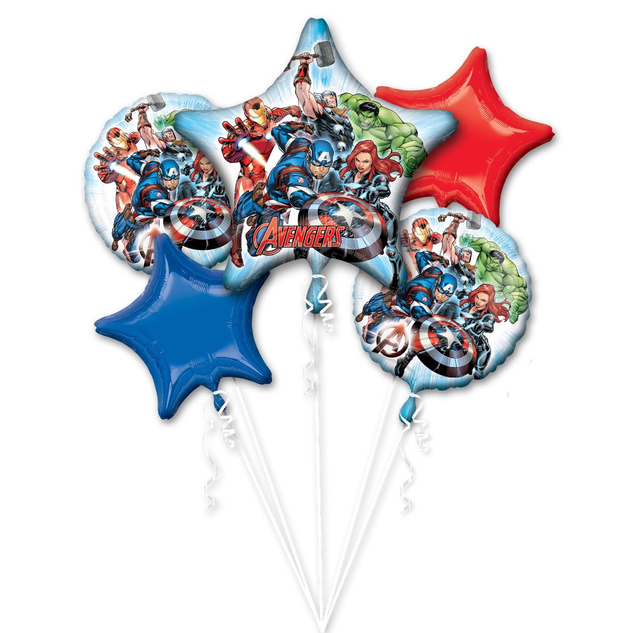 Avengers Animated Balloon Bouquet 5pcs Balloons & Streamers - Party Centre - Party Centre