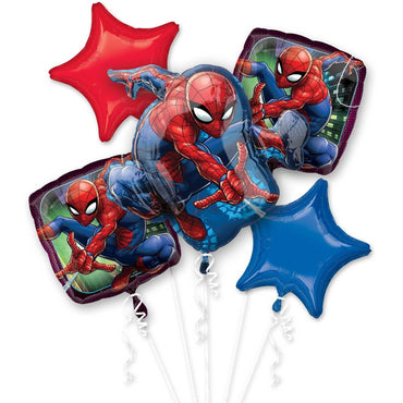Spider-Man Balloon Bouquet 5pcs Balloons & Streamers - Party Centre - Party Centre