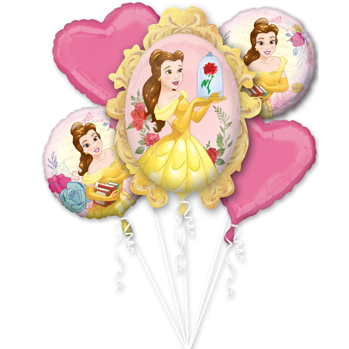 Beauty & the Beast Balloon Bouquet 5pcs Balloons & Streamers - Party Centre - Party Centre