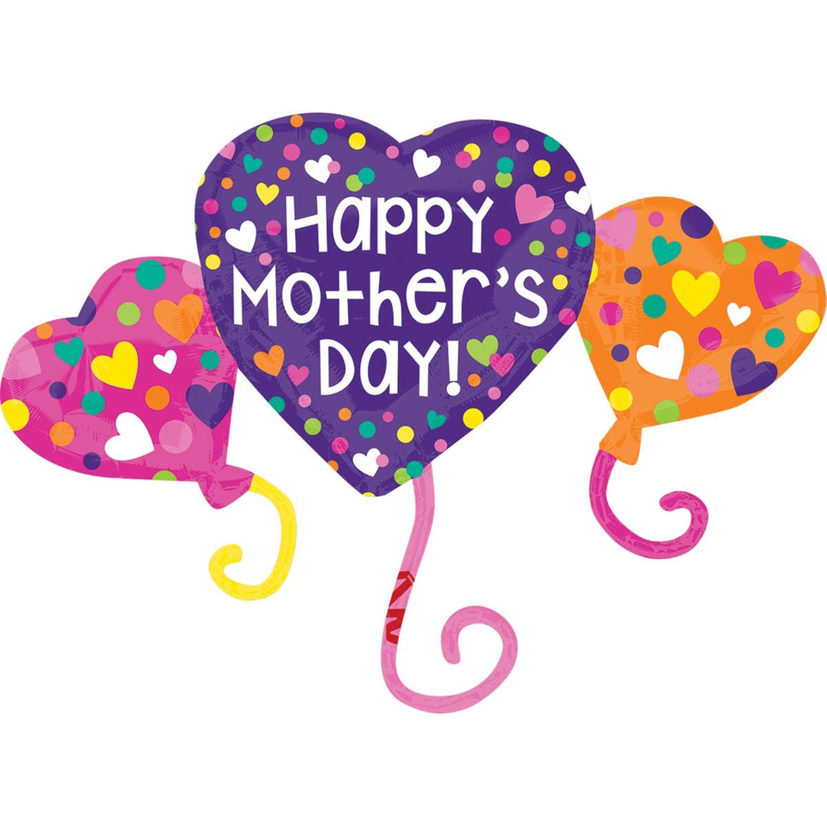 Mother's Day Heart Trio SuperShape 38x68in Balloons & Streamers - Party Centre - Party Centre