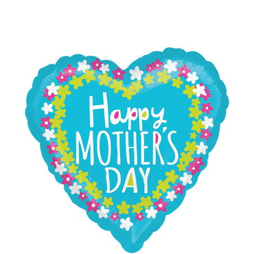 Happy Mother's Day Flower Frame Foil Balloon 45cm Balloons & Streamers - Party Centre - Party Centre