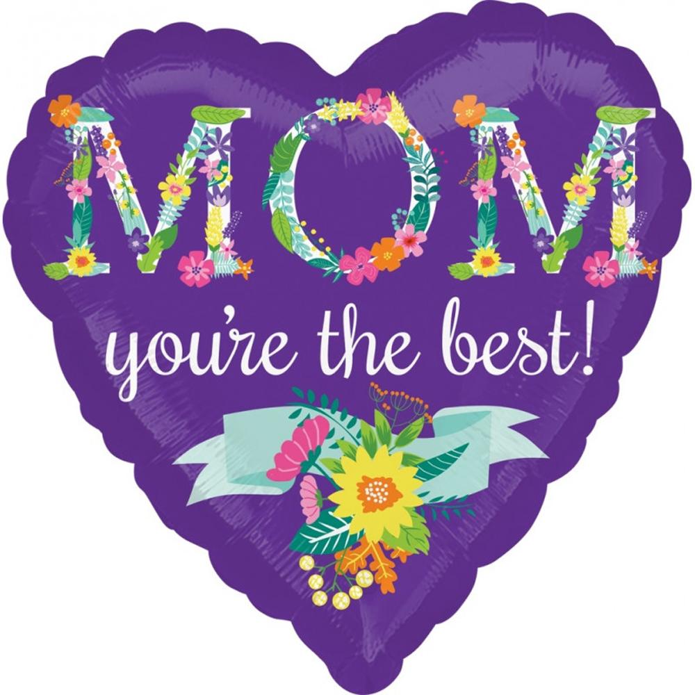 Mom Floral Foil Balloon 18in Balloons & Streamers - Party Centre - Party Centre