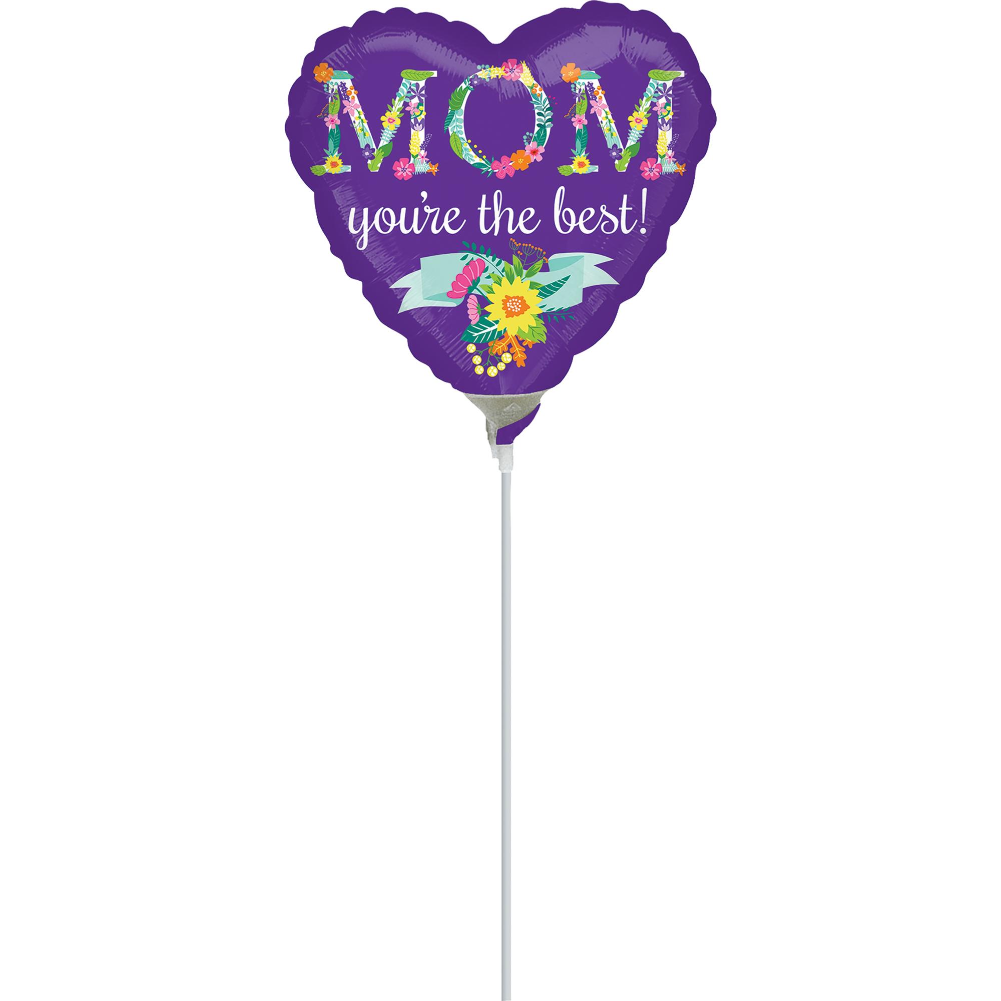 Floral MOM Foil Balloon 9in Balloons & Streamers - Party Centre - Party Centre