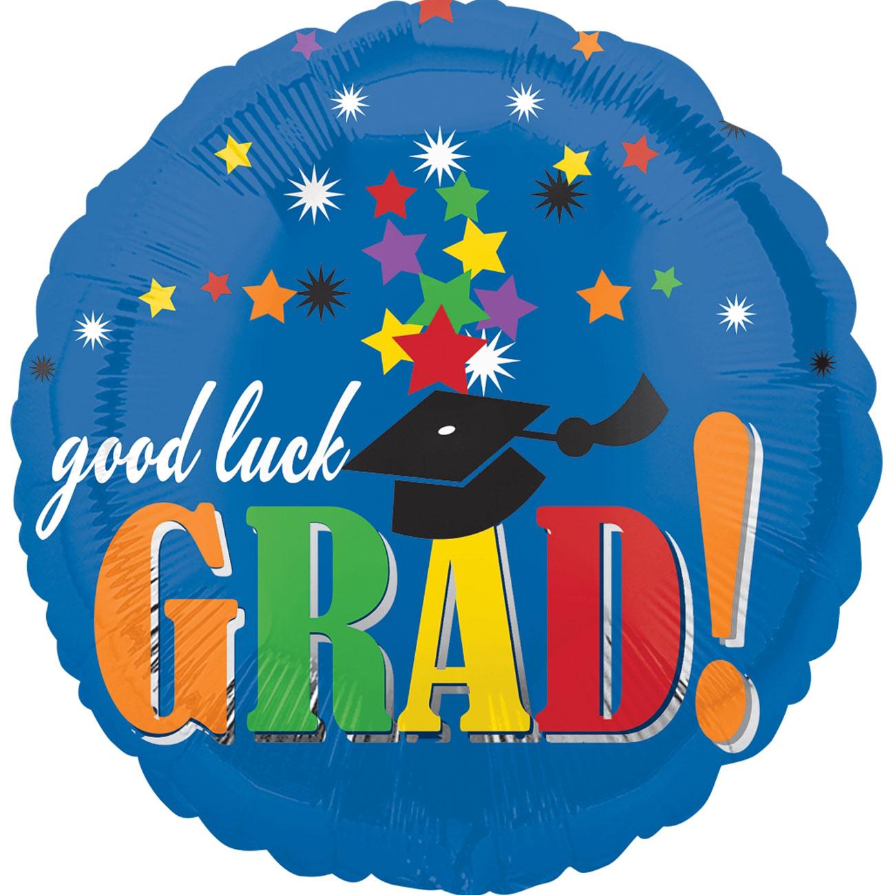 Good Luck Graduation Stars Foil Balloon 45cm Balloons & Streamers - Party Centre - Party Centre