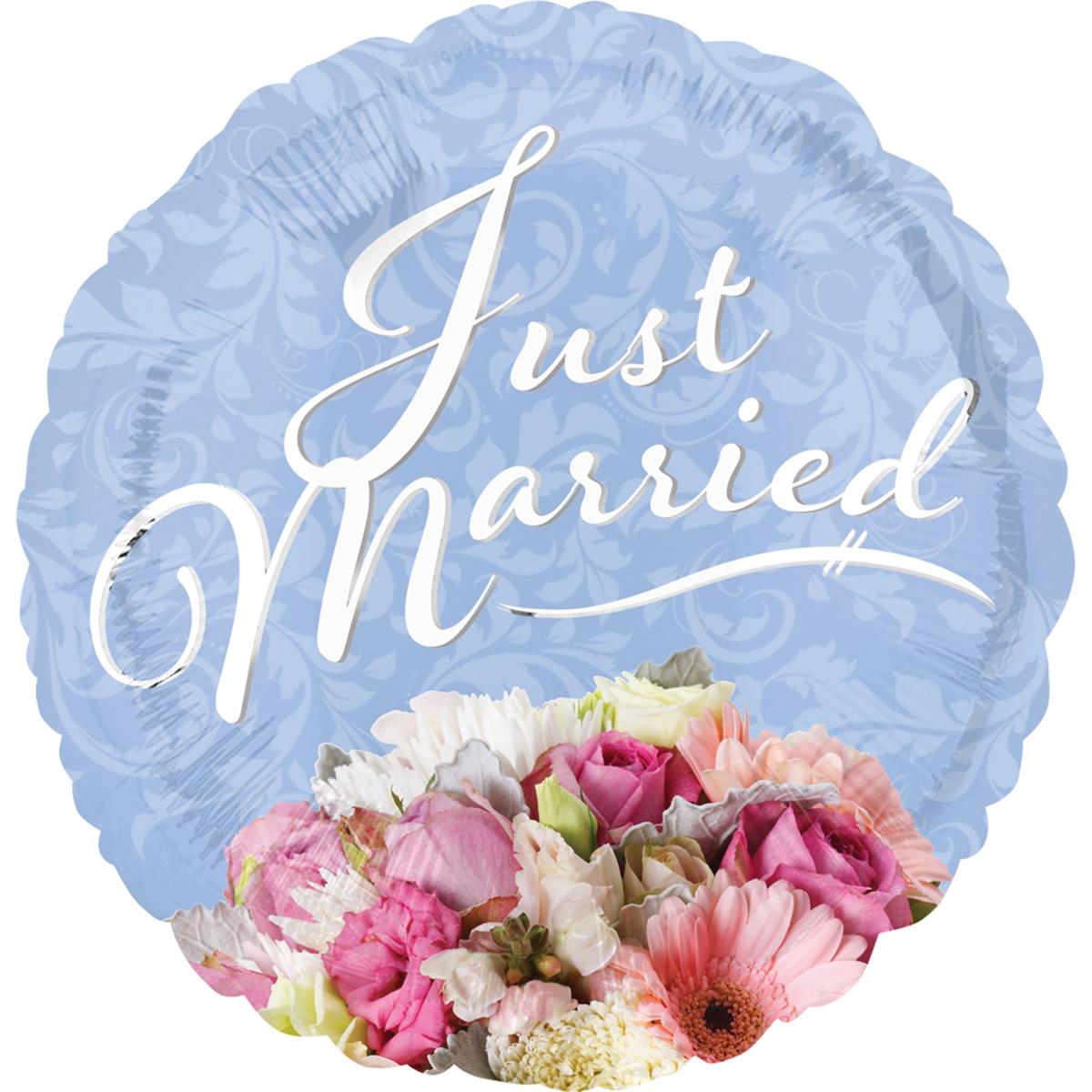 Just Married Bouquet Foil Balloon 45cm Balloons & Streamers - Party Centre - Party Centre