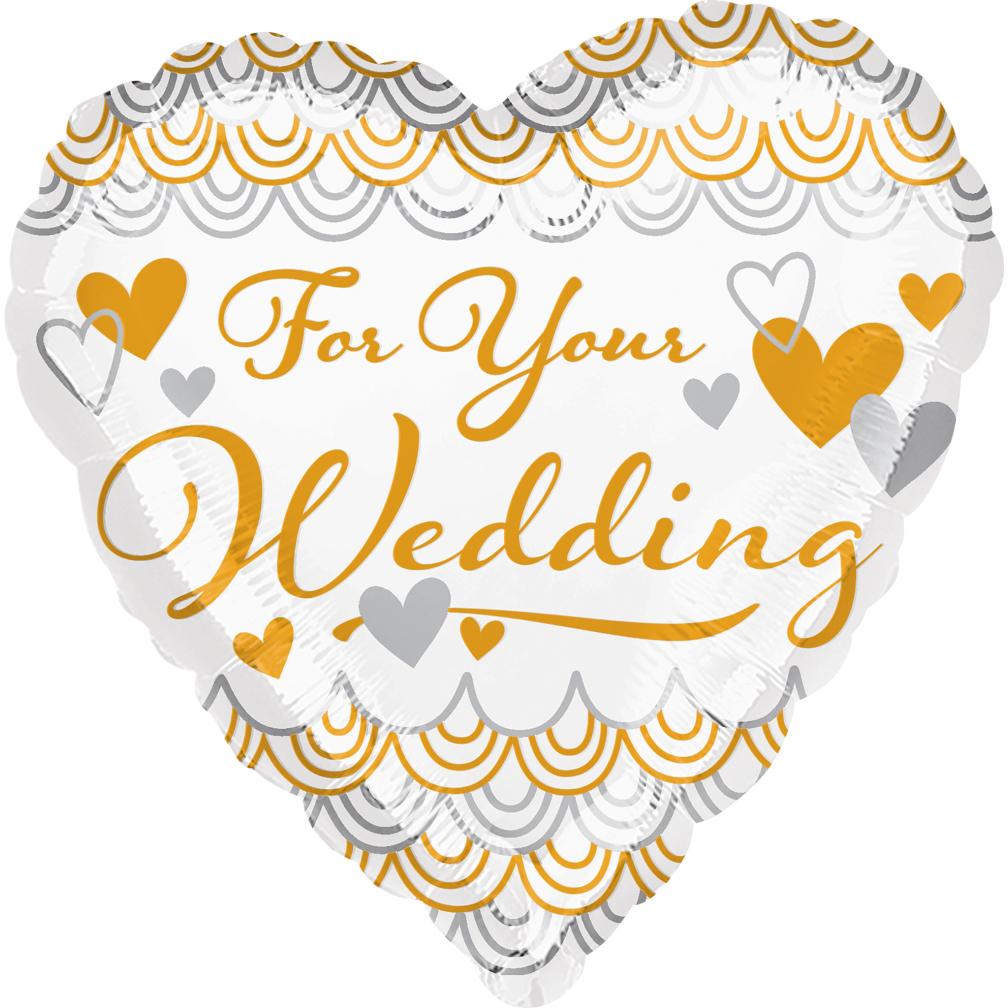 For Your Wedding Heart Foil Balloon 18inch Balloons & Streamers - Party Centre - Party Centre