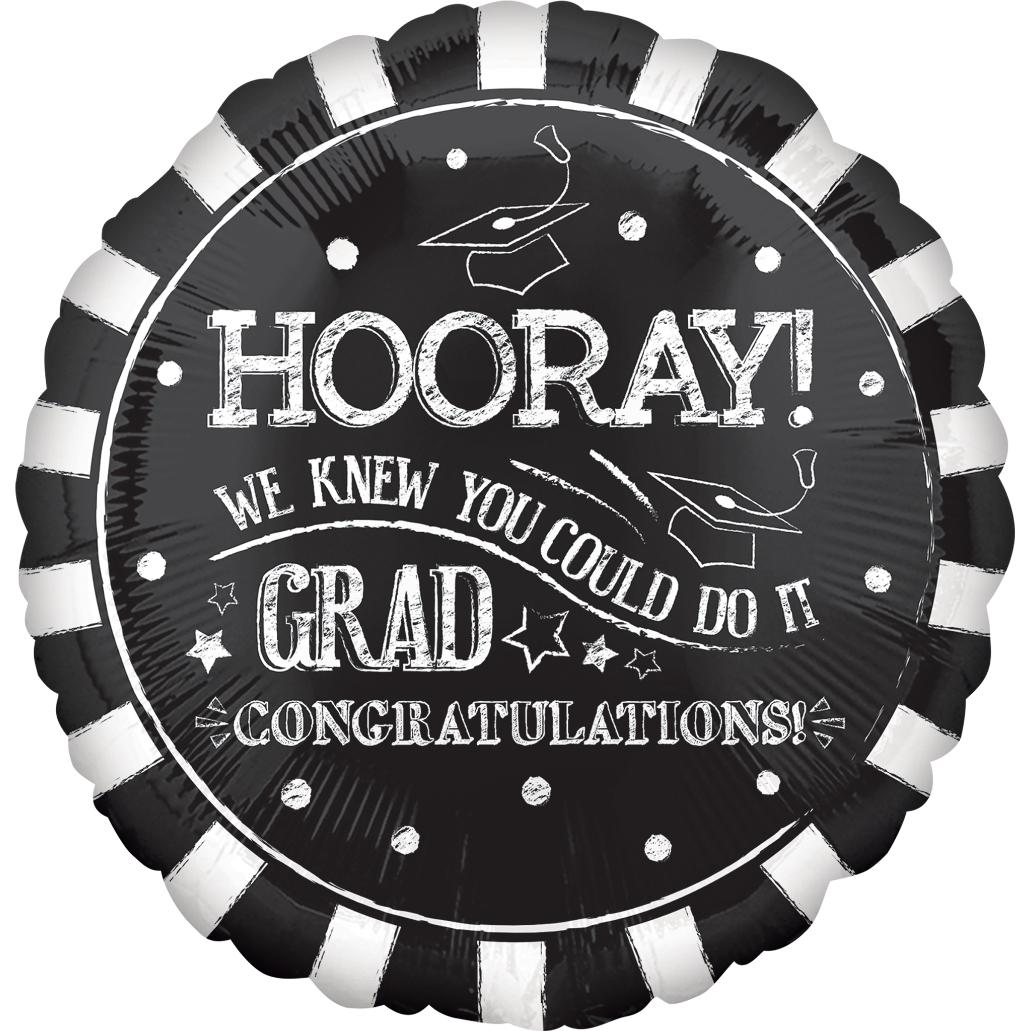 Hooray Graduation Foil Balloon 45cm Balloons & Streamers - Party Centre - Party Centre