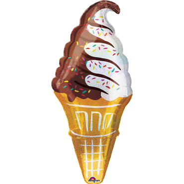 Ice Cream Cone Holographic SuperShape 45x104cm Balloons & Streamers - Party Centre - Party Centre