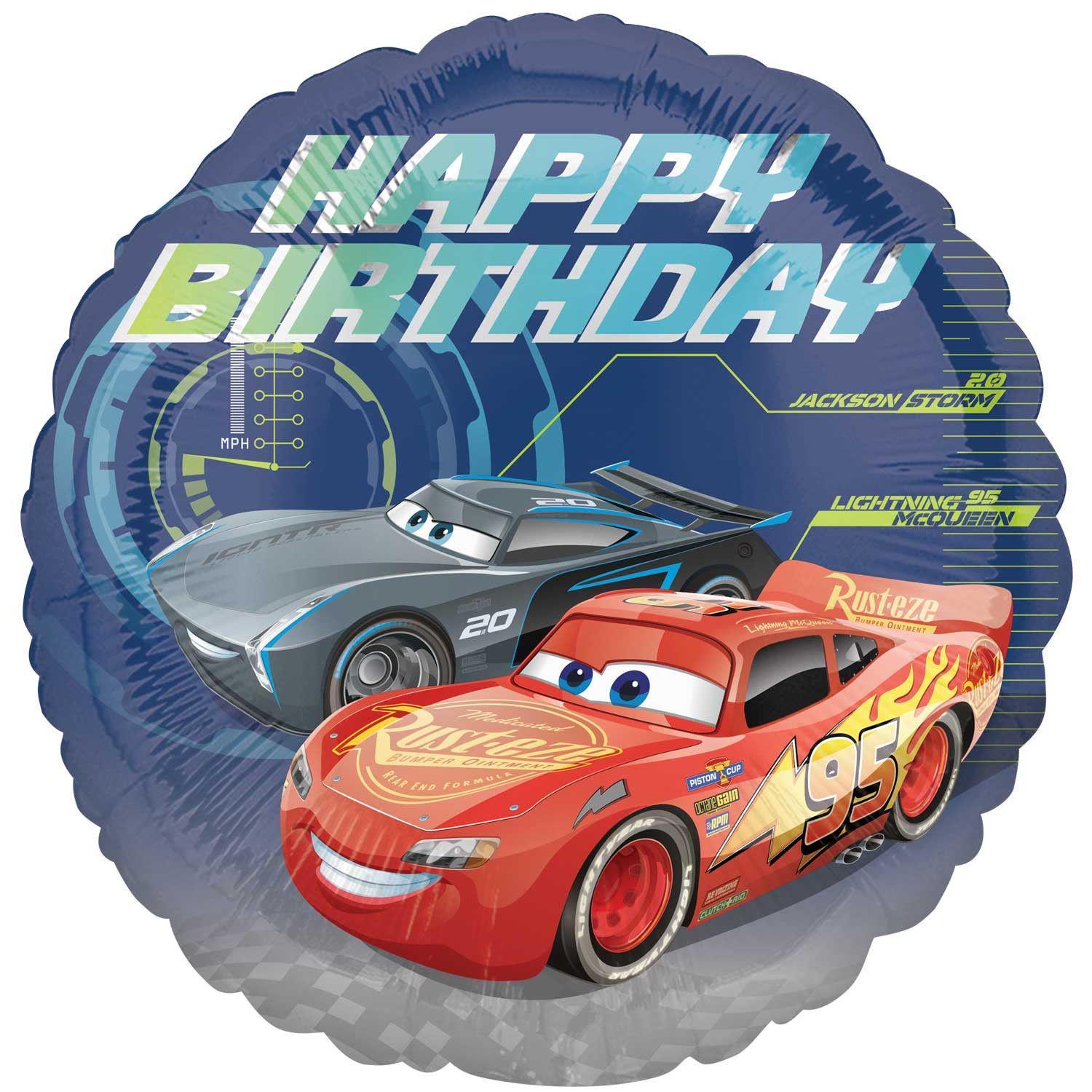 Cars Happy Birthday Foil Balloon 45cm Balloons & Streamers - Party Centre - Party Centre