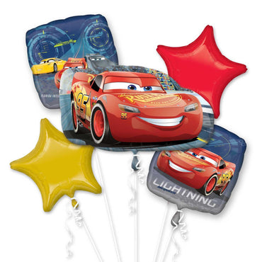 Lightning McQueen Balloon Bouquet 5pcs Balloons & Streamers - Party Centre - Party Centre