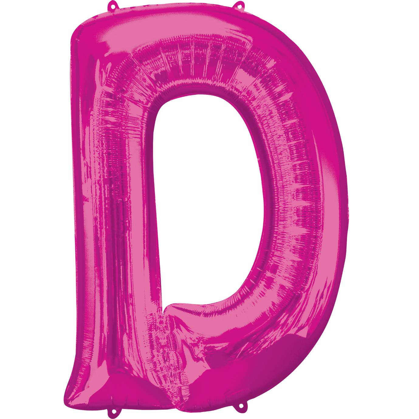 Letter D Pink SuperShape Foil Balloon 53x81cm Balloons & Streamers - Party Centre - Party Centre