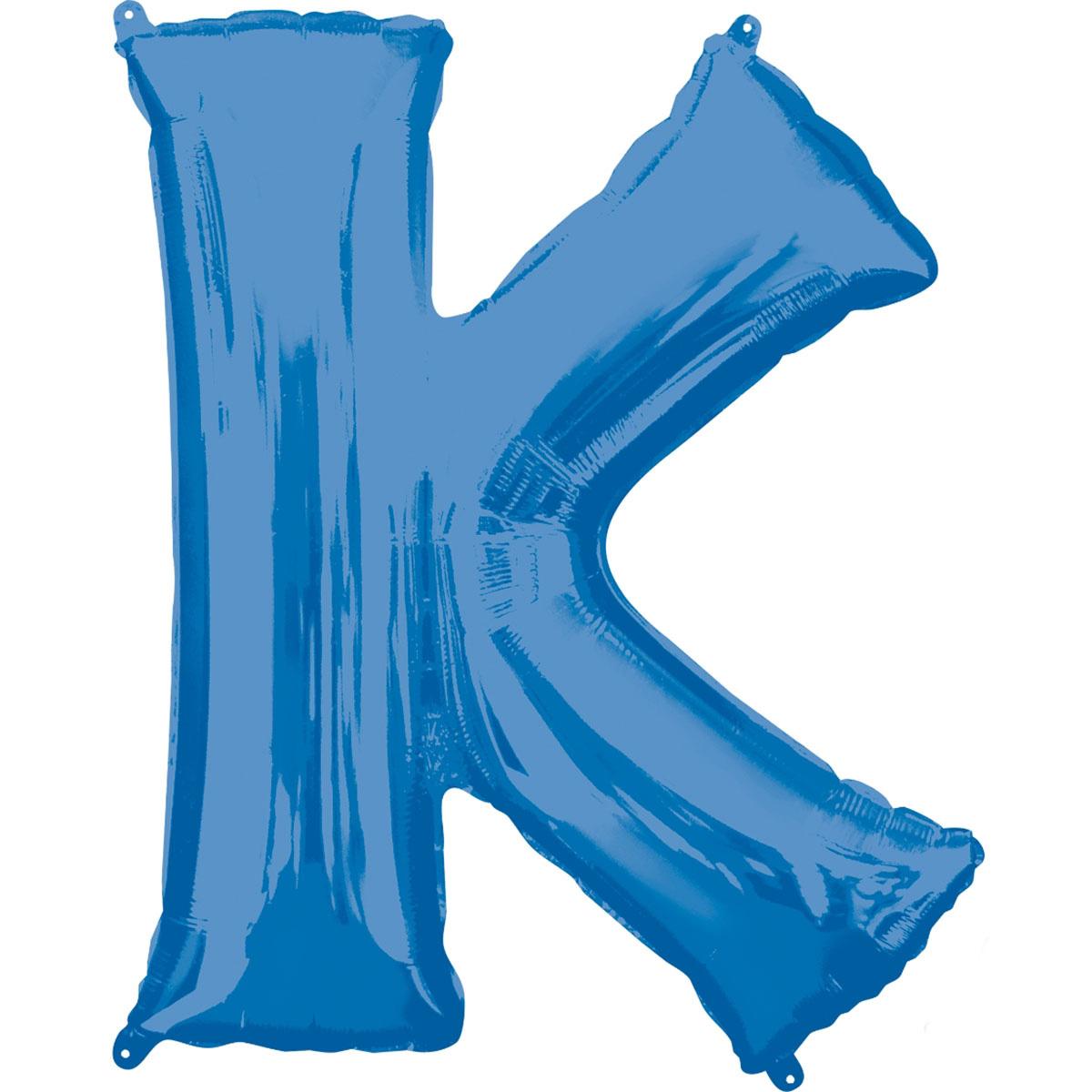 Letter K Blue SuperShape Foil Balloon 53x81cm Balloons & Streamers - Party Centre - Party Centre