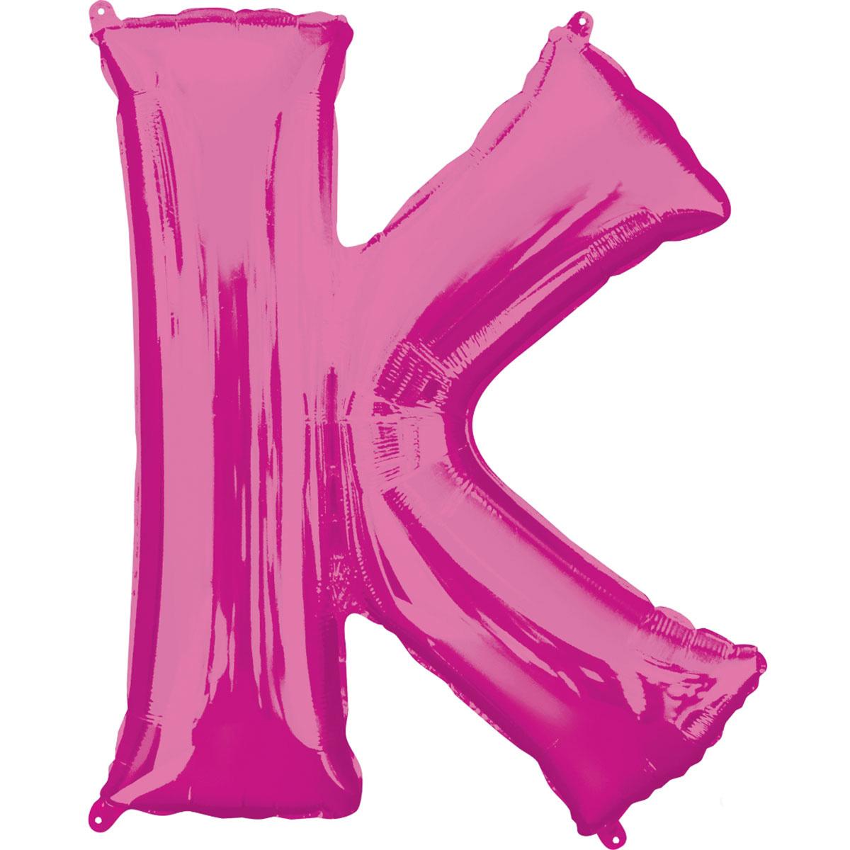 Letter K Pink SuperShape Foil Balloon 53x81cm Balloons & Streamers - Party Centre - Party Centre