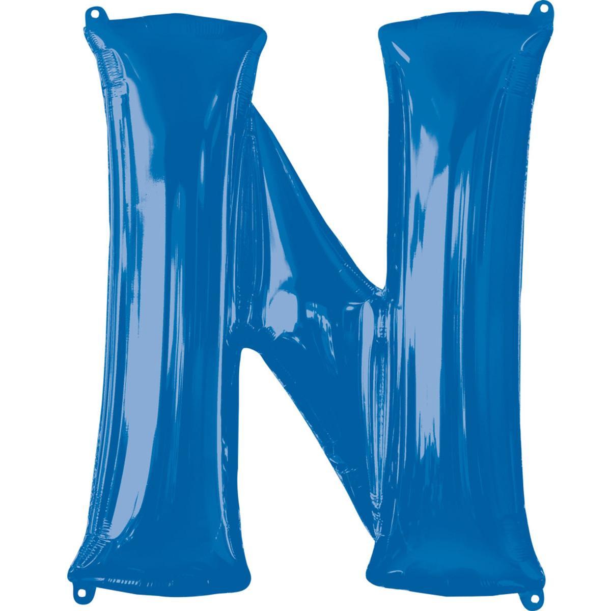 Letter N Blue SuperShape Foil Balloon 53x81cm Balloons & Streamers - Party Centre - Party Centre