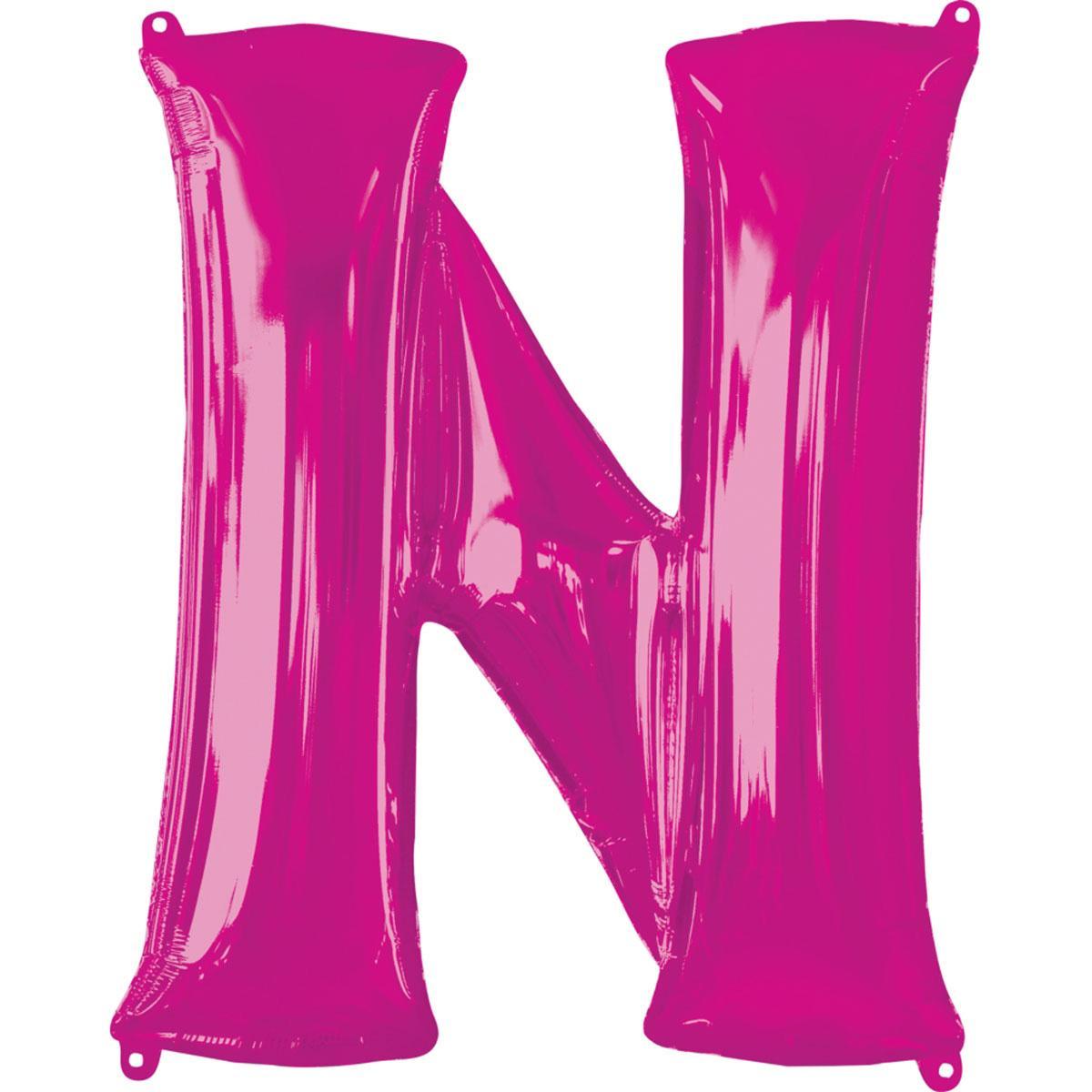 Letter N pink SuperShape Balloon 60x81cm Balloons & Streamers - Party Centre - Party Centre