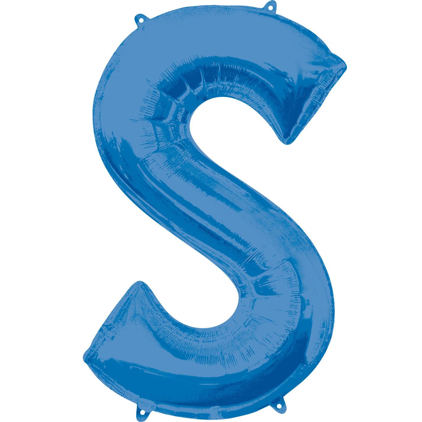 Letter S Blue SuperShape Balloon  53x88cm Balloons & Streamers - Party Centre - Party Centre