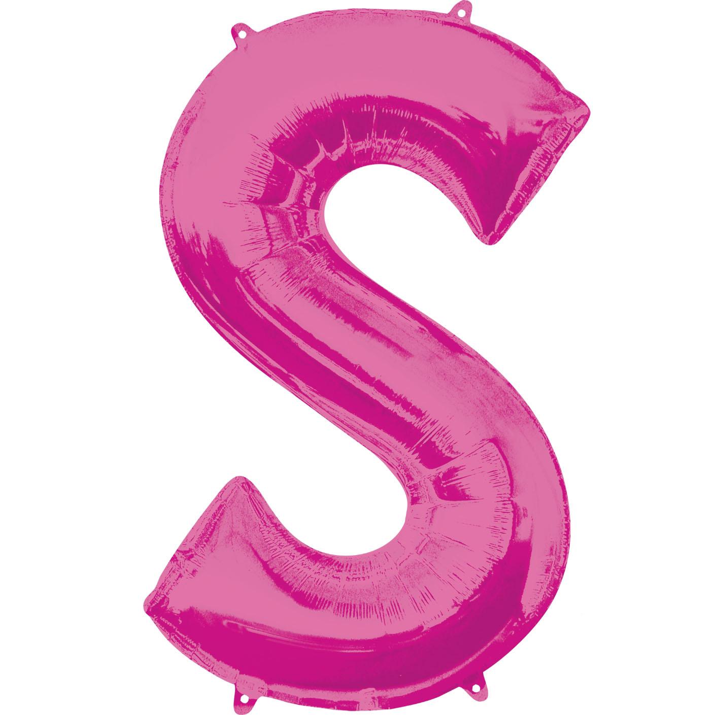 Letter S Pink SuperShape Balloon 53x88cm Balloons & Streamers - Party Centre - Party Centre