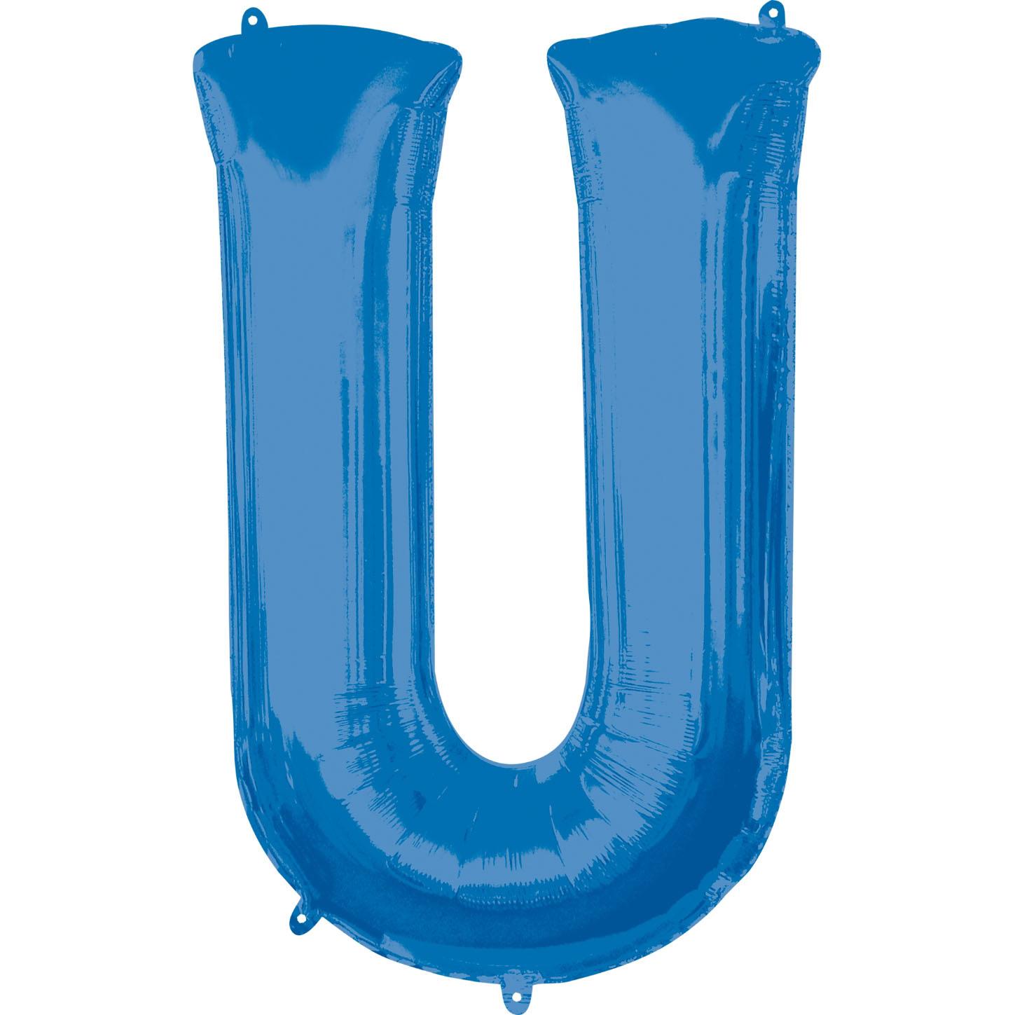 Letter U Blue SuperShape Balloon 60x81cm Balloons & Streamers - Party Centre - Party Centre