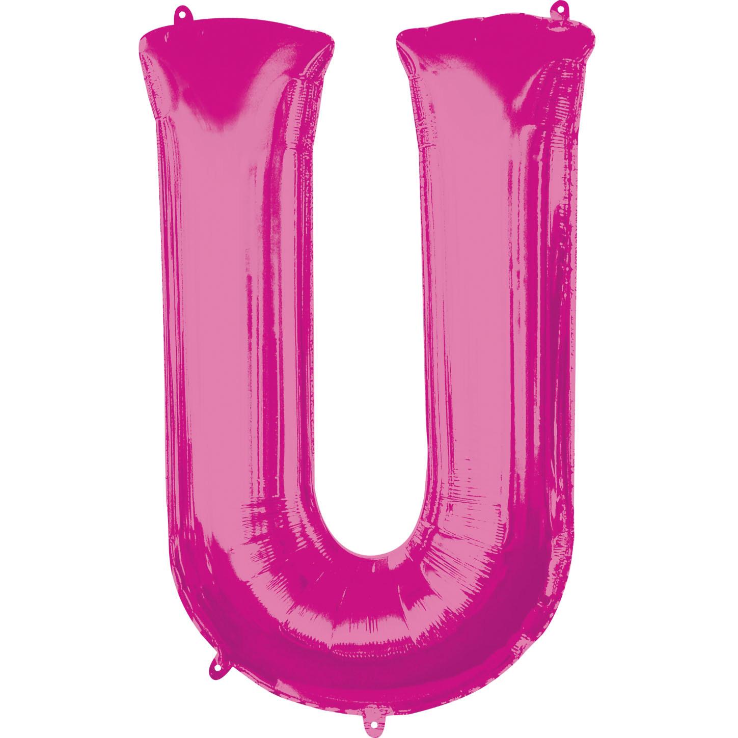 Letter U Pink SuperShape Foil Balloon 53x81cm Balloons & Streamers - Party Centre - Party Centre
