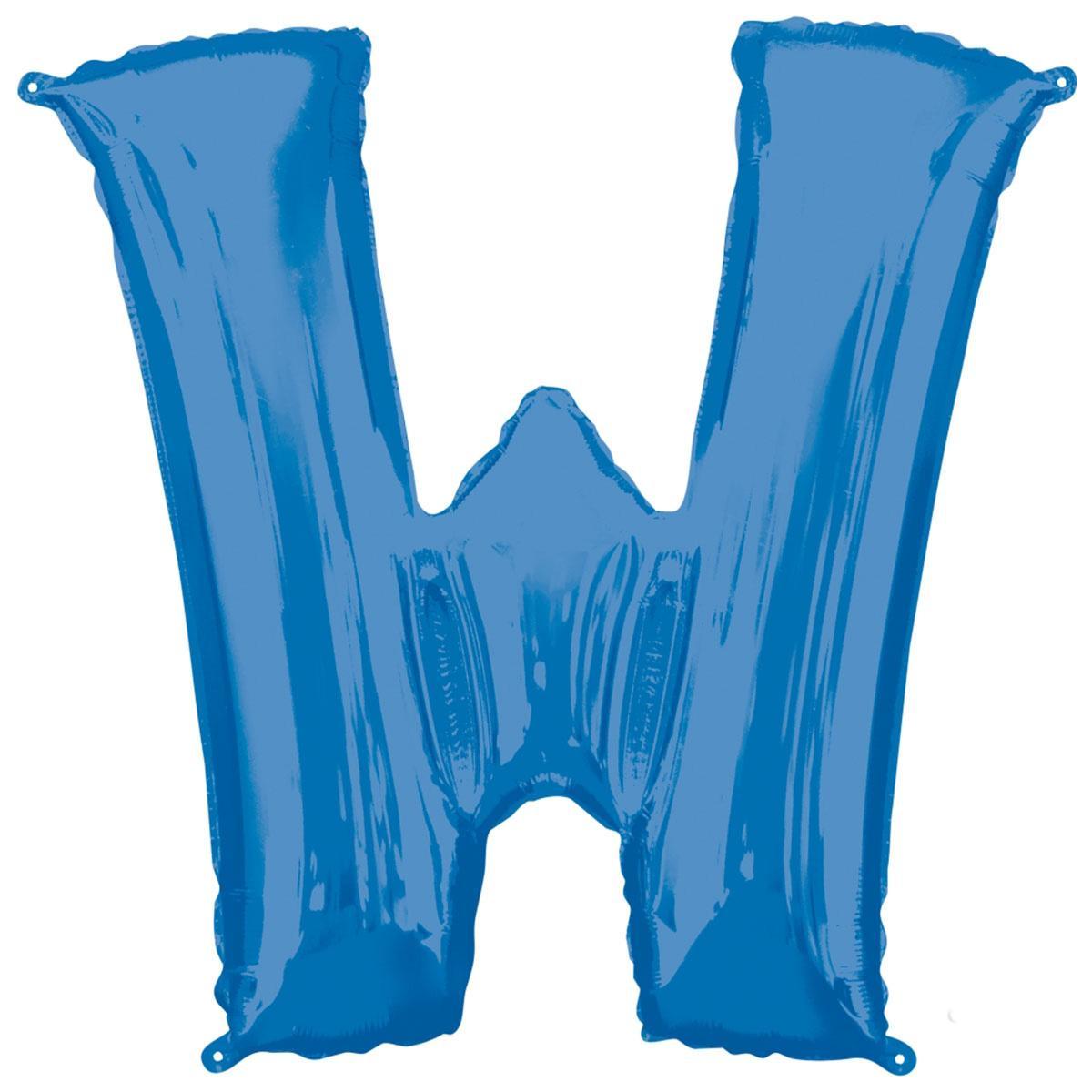 Letter W Blue SuperShape Foil Balloon 53x81cm Balloons & Streamers - Party Centre - Party Centre