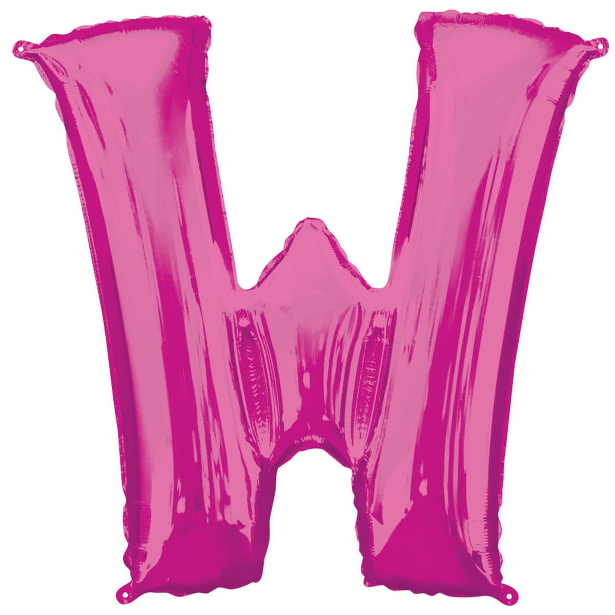 Letter W Pink SuperShape Foil Balloon 53x81cm Balloons & Streamers - Party Centre - Party Centre