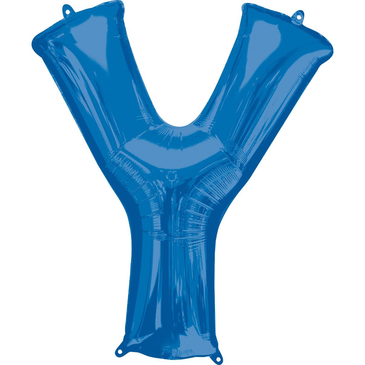 Letter Y Blue SuperShape Foil Balloon 53x81cm Balloons & Streamers - Party Centre - Party Centre