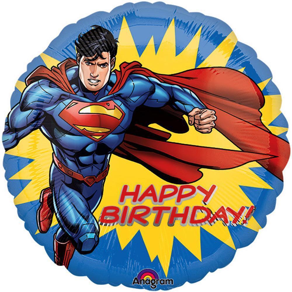 Superman Happy Birthday Foil Balloon 18in Balloons & Streamers - Party Centre - Party Centre