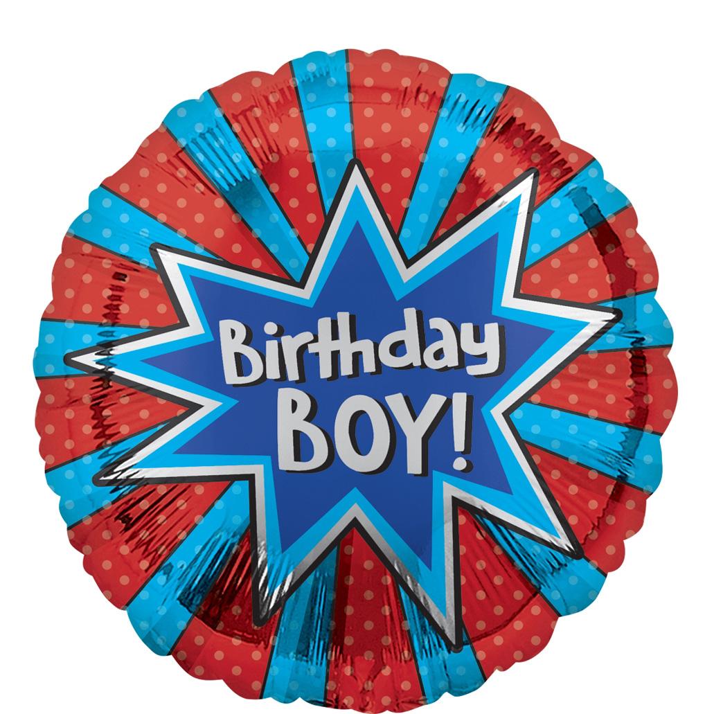Birthday Boy Burst Foil Balloon 45cm Balloons & Streamers - Party Centre - Party Centre