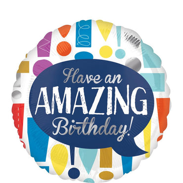 Amazing Birthday Foil Balloon 45cm Balloons & Streamers - Party Centre - Party Centre