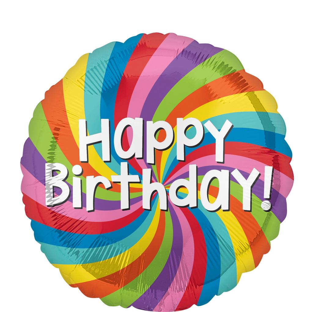 Happy Birthday Rainbow Wheel Foil Balloon 45cm Balloons & Streamers - Party Centre - Party Centre