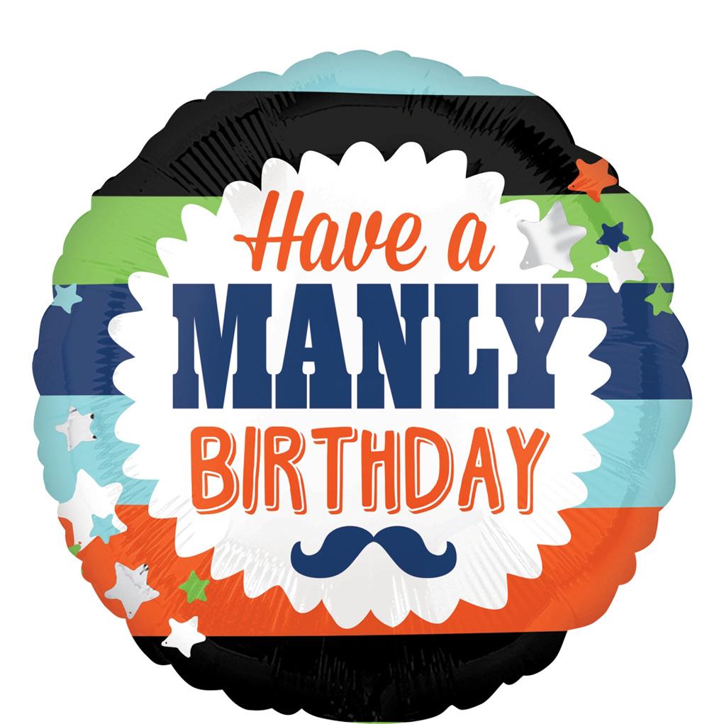 Manly Birthday Foil Balloon 45cm Balloons & Streamers - Party Centre - Party Centre