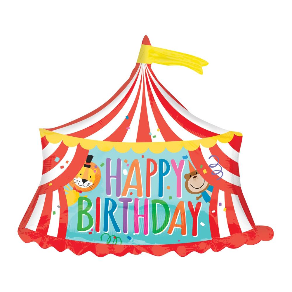 Circus Tent Happy Birthday SuperShape Balloon 71cm Balloons & Streamers - Party Centre - Party Centre