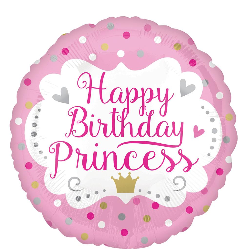 Happy Birthday Princess Foil Balloon 45cm Balloons & Streamers - Party Centre - Party Centre