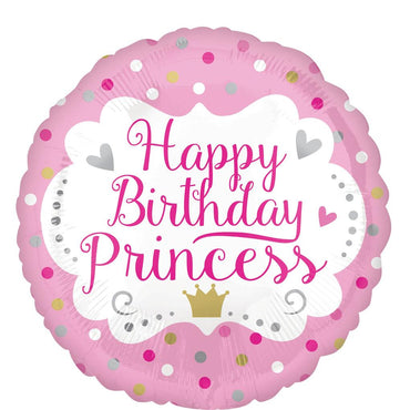Happy Birthday Princess Foil Balloon 45cm Balloons & Streamers - Party Centre - Party Centre