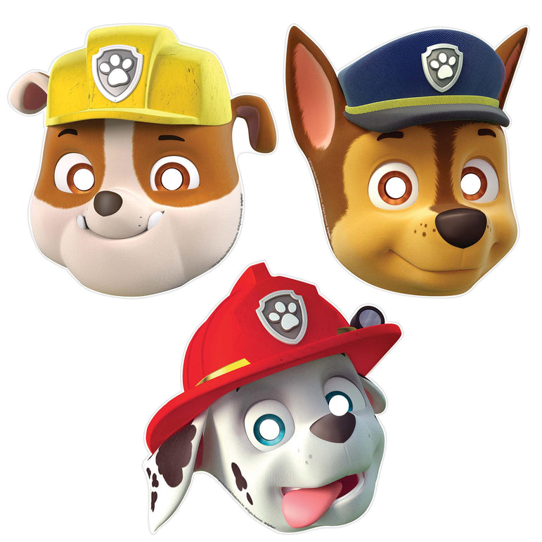 Paw Patrol Paper Masks 8pcs Costumes & Apparel - Party Centre