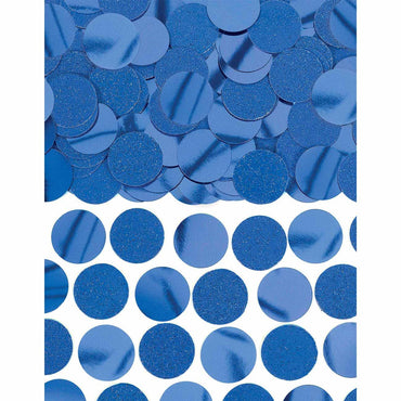 Blue Glitter & Foil Circle Confetti 2.25oz Decorations - Party Centre - Party Centre