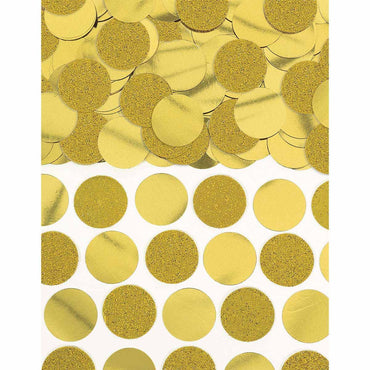 Gold Glitter & Foil Circle Confetti 2.25oz Decorations - Party Centre - Party Centre