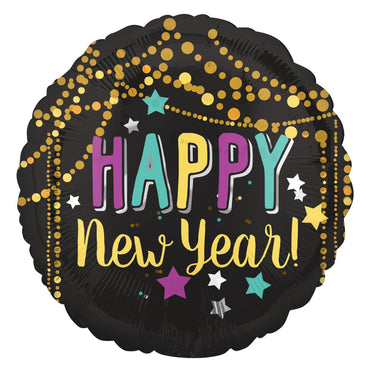 Festive New Year Foil Balloon 45cm Balloons & Streamers - Party Centre - Party Centre