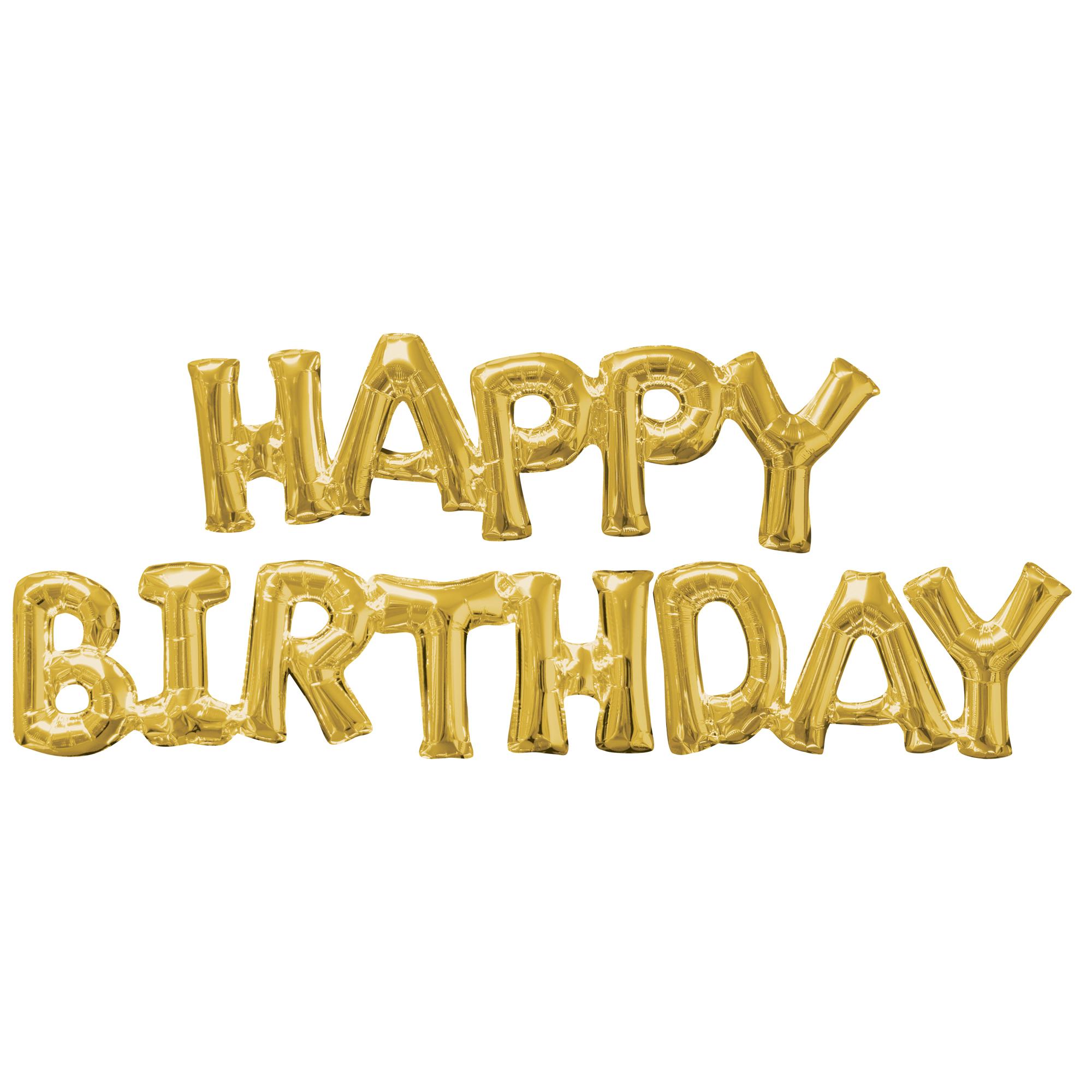Happy Birthday Gold Phrase Foil Balloon Balloons & Streamers - Party Centre - Party Centre