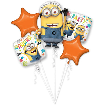 Despicable Me Party Balloon Bouquet 5pcs Balloons & Streamers - Party Centre - Party Centre