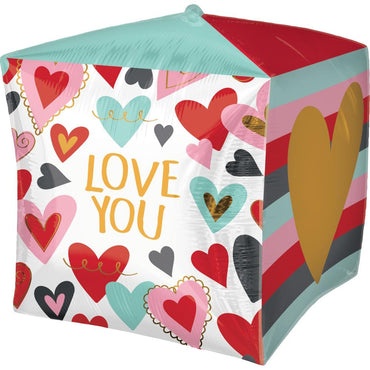 Trendy Love UltraShape Cubez Foil Balloon 38cm Balloons & Streamers - Party Centre - Party Centre