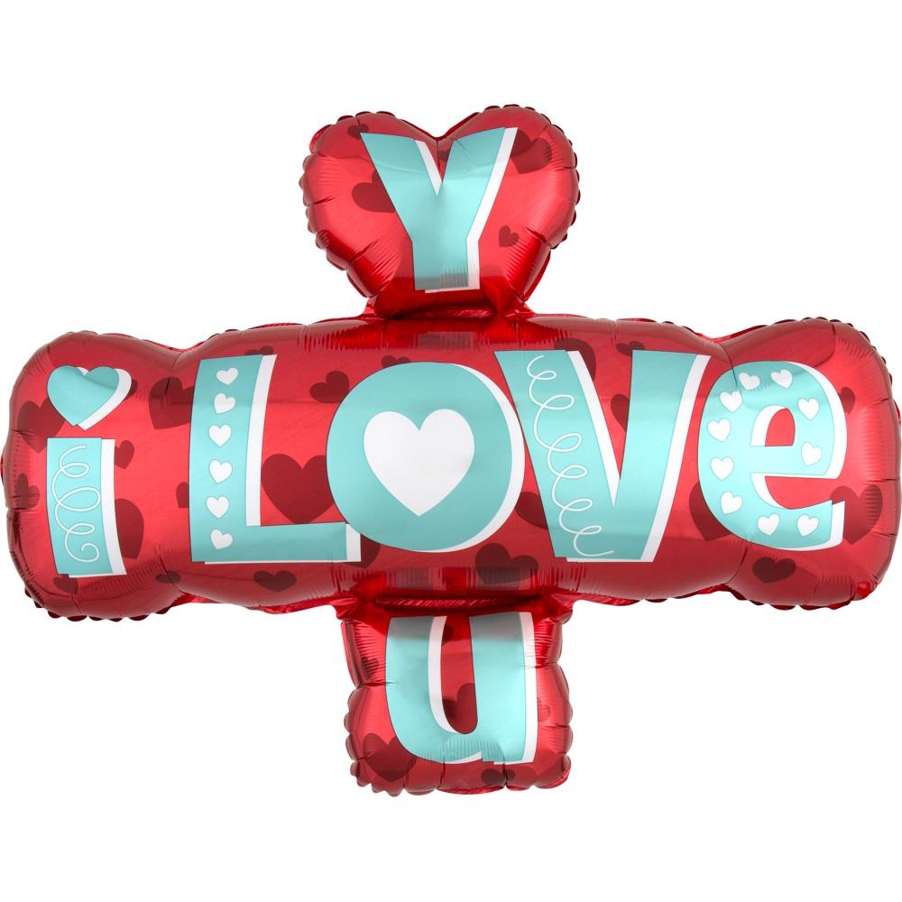 I Love You Type SuperShape Balloon 81x60cm Balloons & Streamers - Party Centre - Party Centre