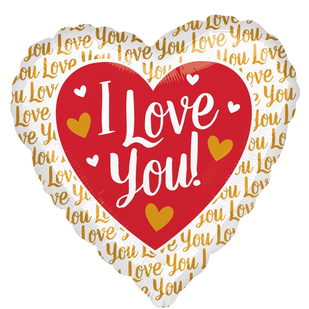I Love You Gold Foil Balloon 45cm Balloons & Streamers - Party Centre - Party Centre
