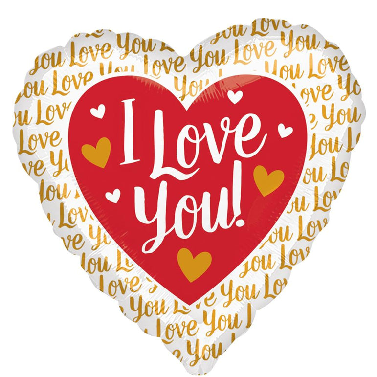 I Love You Gold Foil Balloon 45cm Balloons & Streamers - Party Centre