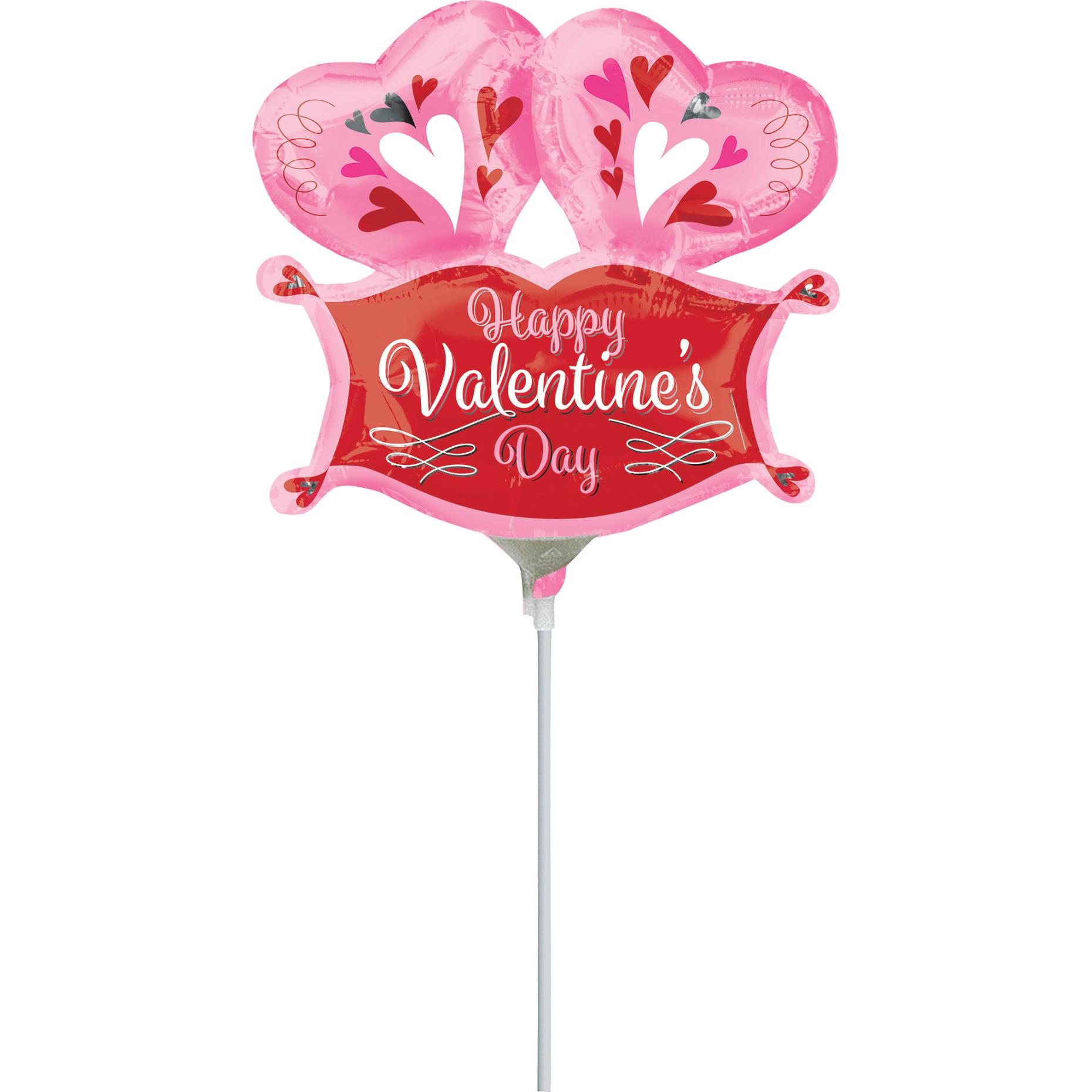 Double Heart Marquee Mini Shape Foil Balloon Balloons & Streamers - Party Centre - Party Centre