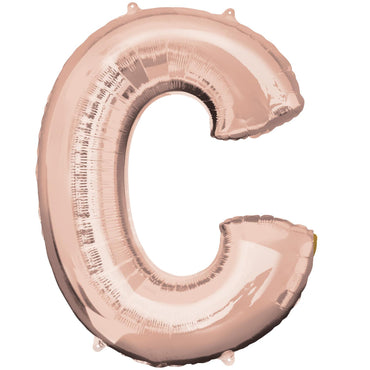 Rose Gold Letter C SuperShape Foil Balloon 63x81cm Balloons & Streamers - Party Centre - Party Centre