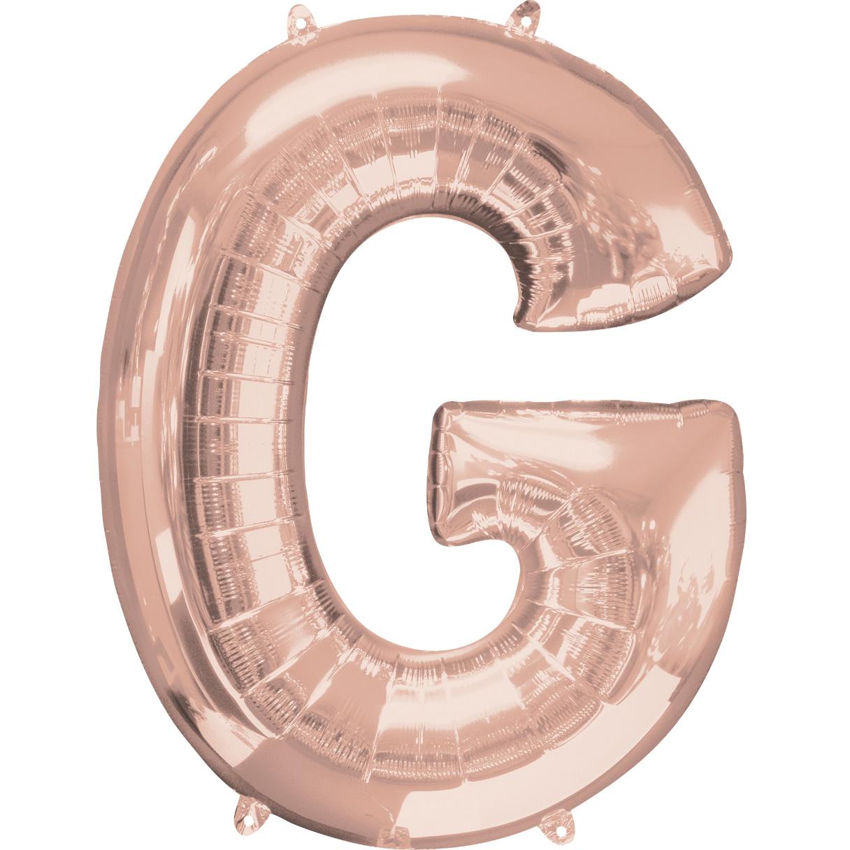 Letter G Rose Gold SuperShape Foil Balloon 63x81cm Balloons & Streamers - Party Centre - Party Centre