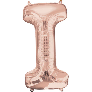 Letter I Rose Gold SuperShape Foil Balloon 45x81cm Balloons & Streamers - Party Centre - Party Centre